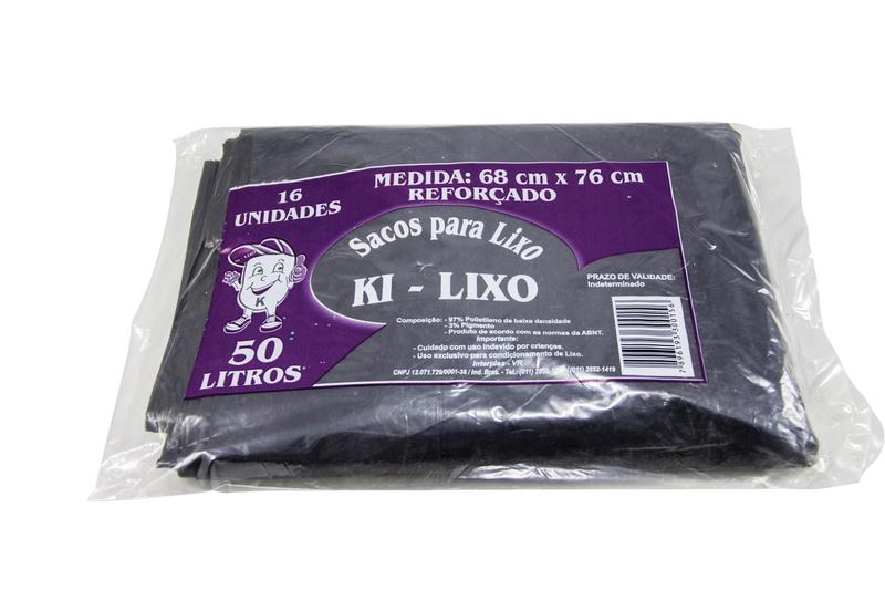 Imagem de Saco Para Lixo  50L Pacotes Com 16 Reforçado
