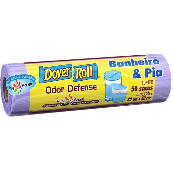 Imagem de Saco Para Lixo Banheiro e Pia Odor Defense 34x40cm 50un - Dover Roll