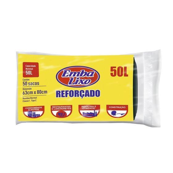 Imagem de Saco para Lixo Embalixo Rolo Profissional Reforçado 50 Litros - Embalagem com 50 Unidades