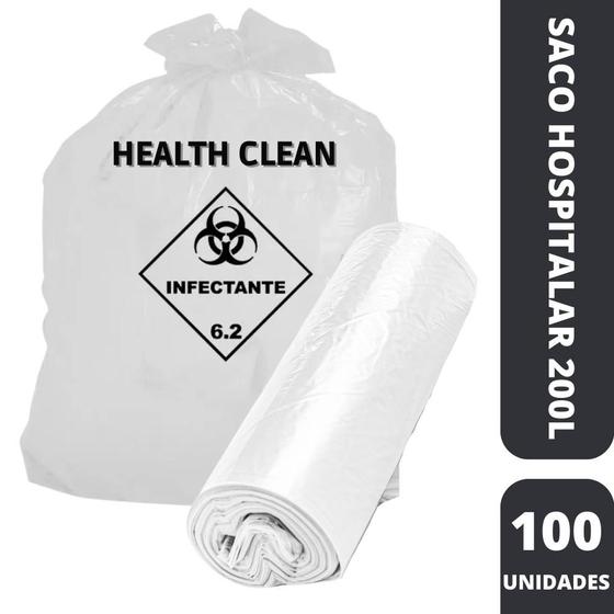 Imagem de Saco Para Lixo Fino Hospitalar 200 L (C/100) - Health Clean