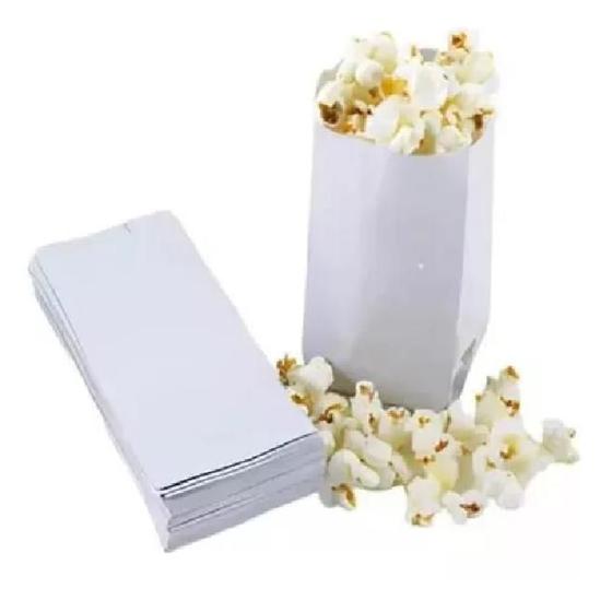 Imagem de Saco para pipoca branco  com 50 uni