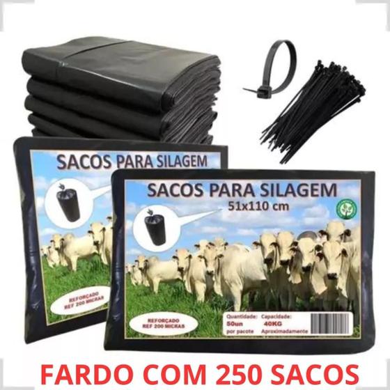 Imagem de Saco Para Silagem Com 250 Und + 250 Abraçadeiras