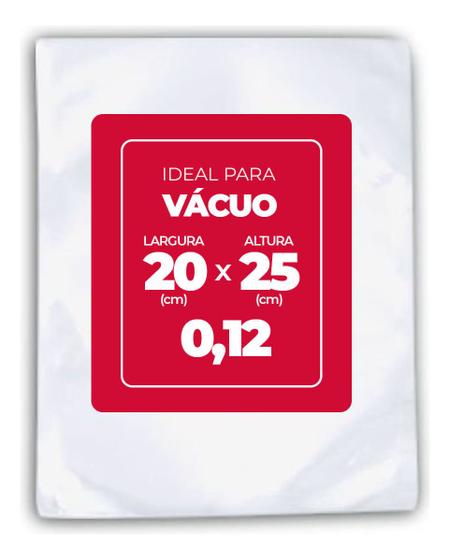 Imagem de Saco Plástico Para Vácuo 20cm X 25cm X 0,12 Com 1000 Unidade