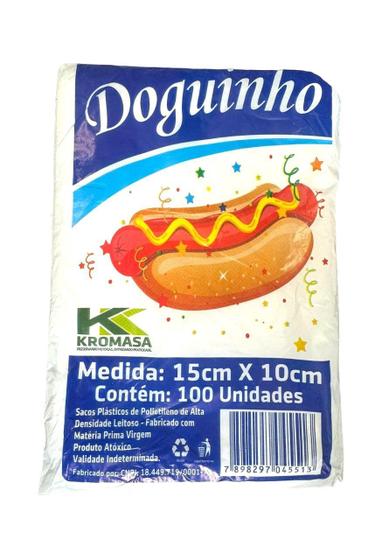 Imagem de Saco Plástico pequeno para cachorro quente 15x10cm-kit 200un