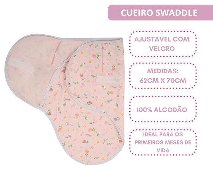 Imagem de Saco porta bebê grande swaddle ajustável-algodão-enxoval