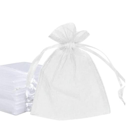 Imagem de Saco Saquinho Organza Tule Liso 8cm x 10cm Pct Com 10un