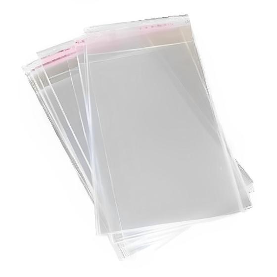 Imagem de Saco Transparente 100un Embalagem Plástica Adesivada 13,7x15