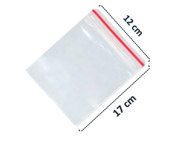 Imagem de Saco Transparente Saquinho Plástico Fecho Zip 12x17 100 Unidades