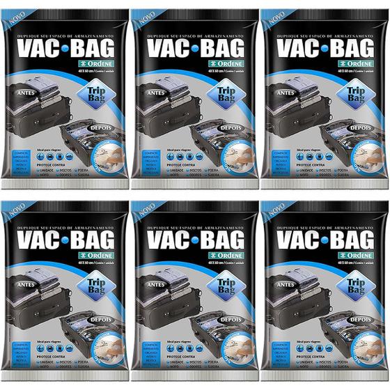 Imagem de Saco Vácuo Vac Bag Ordene Trip Bag 40X60 Armazenagem 6 Peças