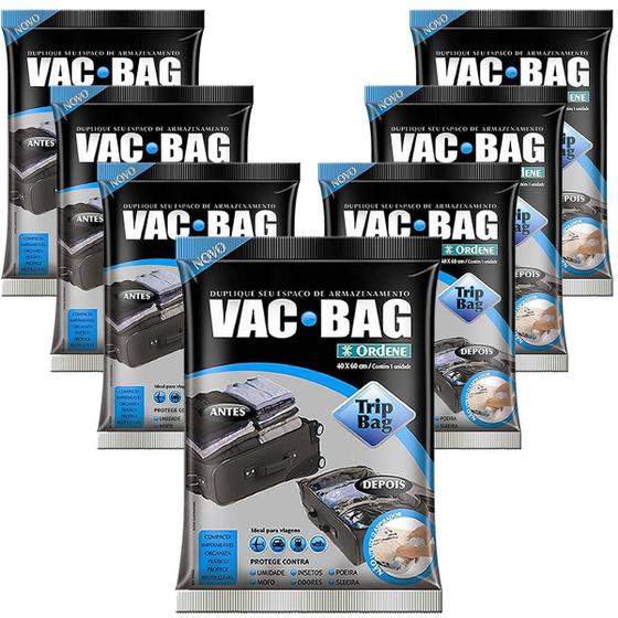 Imagem de Saco Vácuo Vac Bag Ordene Trip Bag 40X60 Protetor Roupa 7Und