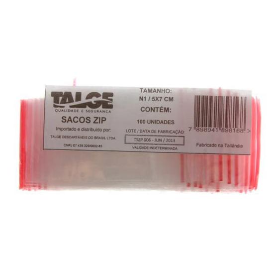 Imagem de Saco Zip Lock 5x7 - nº1 c/ 100un