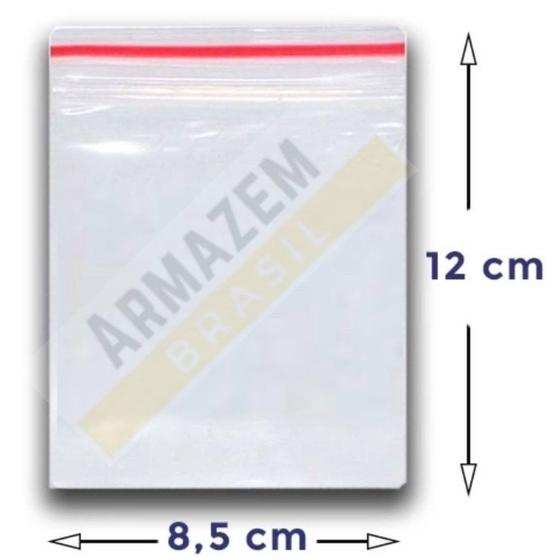 Imagem de Saco Zip Saquinho Armazenamento Ziplock Plástico Transparente Kit com 100 e 50 un