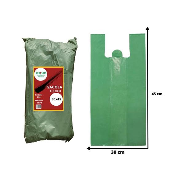 Imagem de Sacola 30x45 verde media com 3 kg - ecoplast