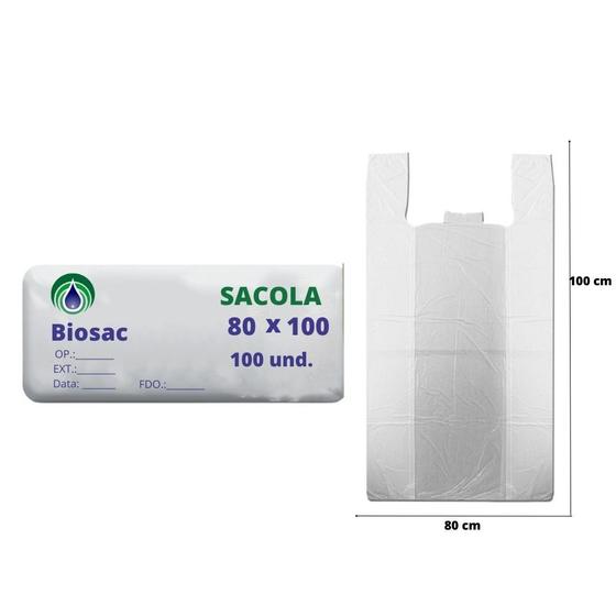Imagem de Sacola 80x100 com 100 unidades - biosac