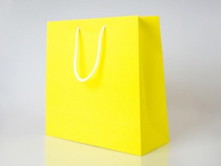 Imagem de Sacola  alça cordão medida 10x14  amarelo   pacotes  individual com 10 unidades cada