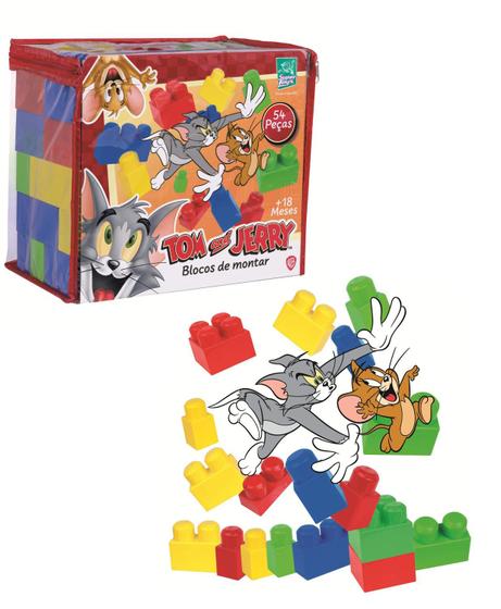 Imagem de Sacola De Blocos De Montar Tom E Jerry 54 Peças Supertoys