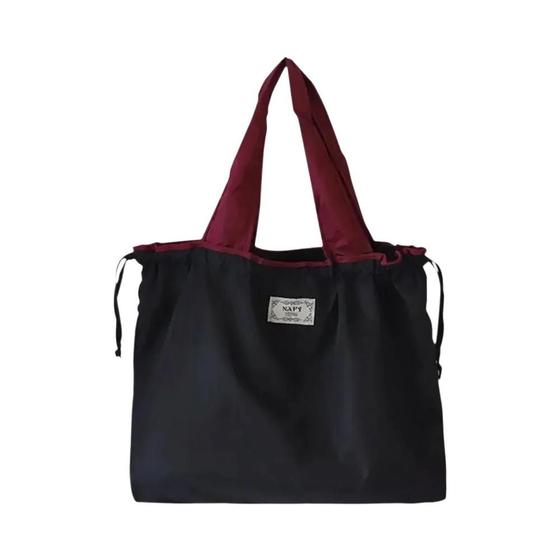 Imagem de Sacola De Compras Ecológica, Impermeável, Dobrável, Com Cordão, Reutilizável Para Viagens E