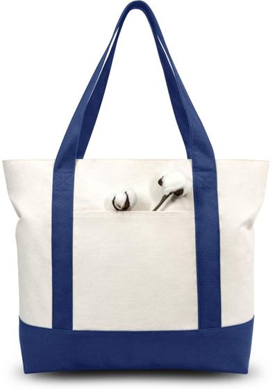 Imagem de Sacola de lona TopDesign elegante com bolso externo azul