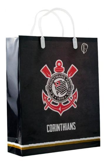 Imagem de Sacola De Presentes Escudo Time 33x9x27cm - Corinthians