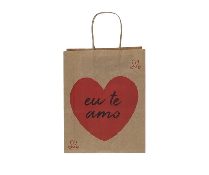 Imagem de Sacola Kraft Dia Das Maes Love Amor 17,5x8,5x21,5cm C/ 50 Un