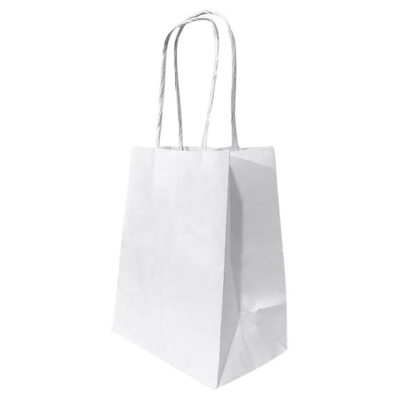 Imagem de Sacola Papel Kraft Branca Tamano 31cm X 12cm X 39cm 10 Un