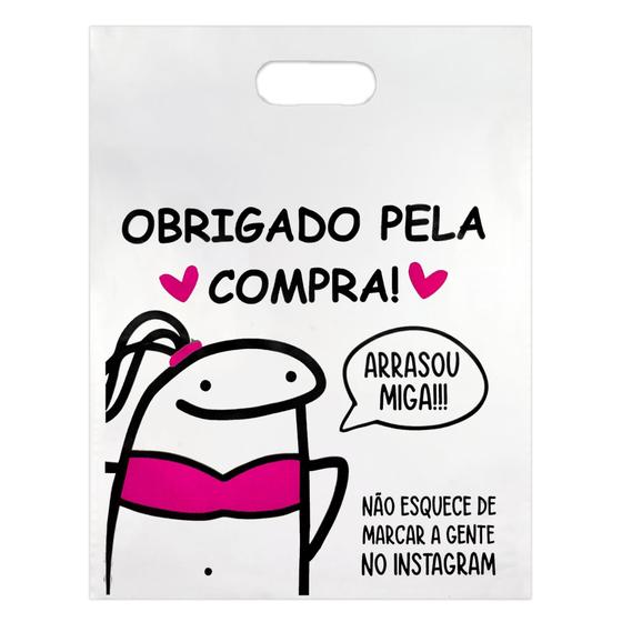 Imagem de Sacola Plástica 40x50 - Pacote com 50 unidades - Frases