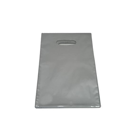 Imagem de Sacola Plastica Alça Vazada 30x40 Prata com 50 unidades