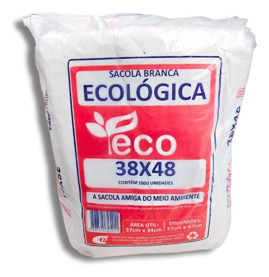 Imagem de Sacola Plastica Branca 38x48 Para Mercado E Loja C/1.000 Und