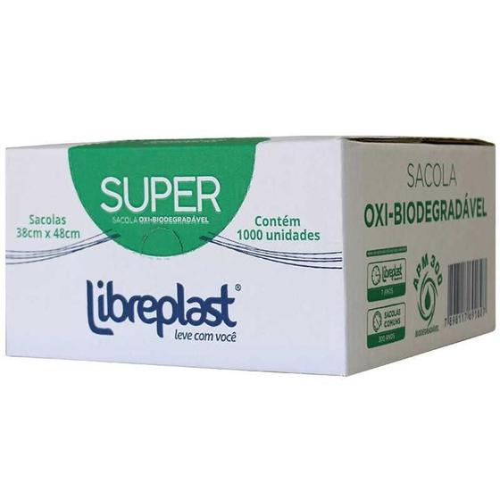 Imagem de Sacola Plastico Medio 48Cmx58Cmx2,5 C/1000 Libreplast