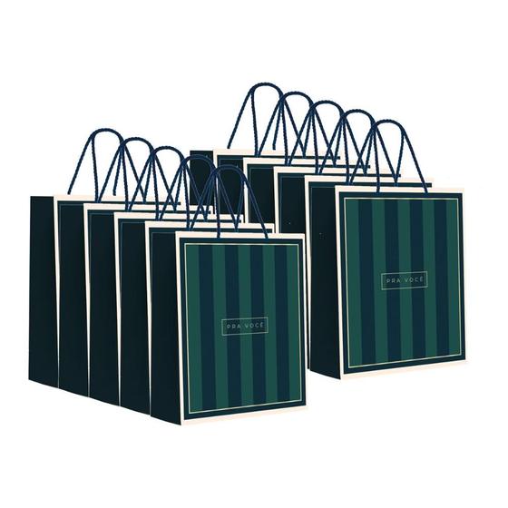 Imagem de Sacola Premium com alça Embalagem para presente e lembrancinha tamanho M 26x31 cm 10 Un