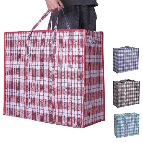 Imagem de Sacola viagem gigante bolsa sacoleira 70cm sacolao compra mudança camelo bagagens mala grande com ziper