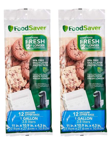 Imagem de Sacos com zíper a vácuo FoodSaver FSFRBZ0316-000 1 galão x2