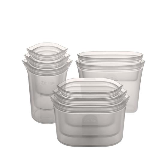 Imagem de Sacos de Armazenamento de Alimentos Reutilizáveis com Zíper - Conjunto de 8
