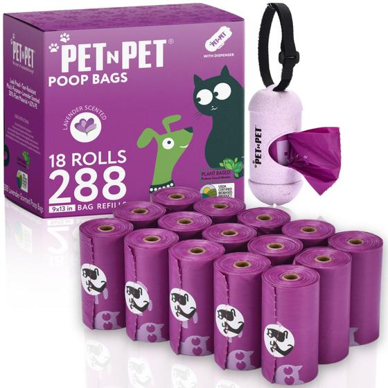 Imagem de Sacos de cocô PET N PET com aroma de lavanda para cães (288 unidades)