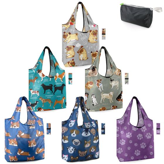 Imagem de Sacos de compras reutilizáveis BeeGreen X-Large, capacidade de 23 litros, pacote com 6