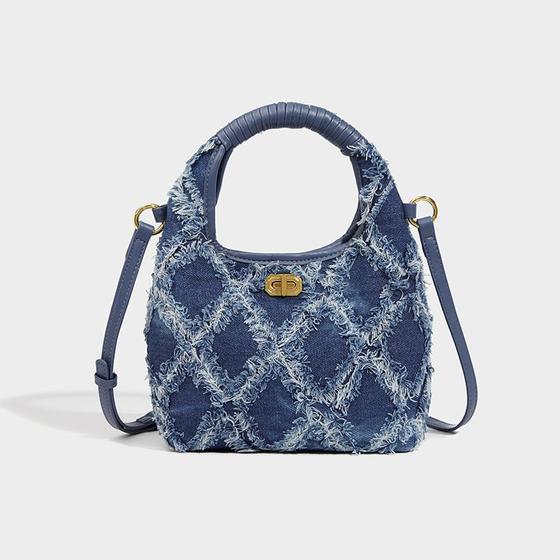 Imagem de Sacos de design de nicho de jeans, bolsa de mensageiro diamond tote bag,