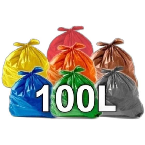 Imagem de Sacos De Lixo 100l Coloridos Reforçados 100 Un Fabricante