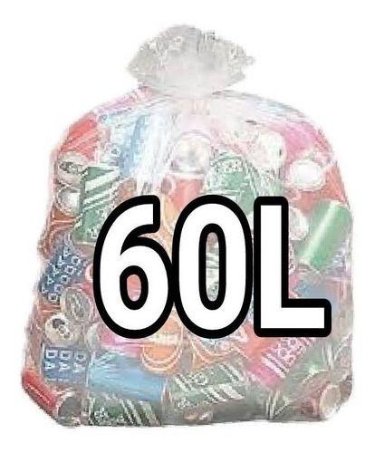 Imagem de Sacos De Lixo Transparente 60L Reforçado 100Un