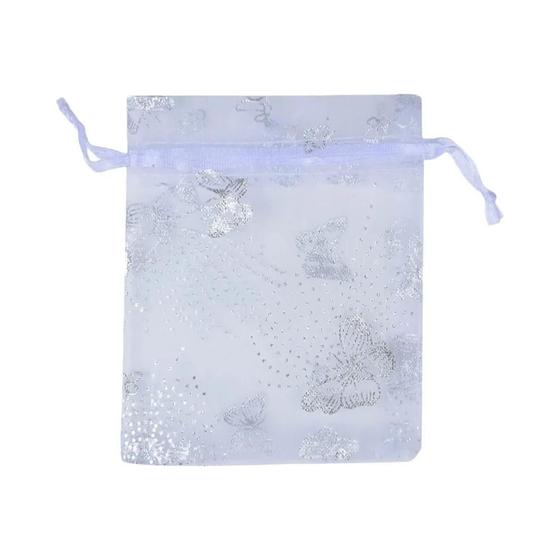 Imagem de Sacos de Organza Estampados com Borboleta - 50 Peças (7x9cm e 13x18cm) - Para Presentes e Joias