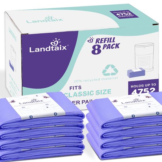 Imagem de Sacos de Recarga para Balde de Fraldas Landtaix - Compatíveis com Dekor Classic
