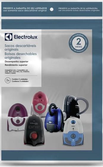 Imagem de Sacos para Aspirador C/3 Peças Electrolux Go Sonic Ingenio Max Trio One