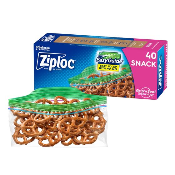 Imagem de Sacos para Lanche Ziploc EasyGuide - 40 Unidades Sem BPA