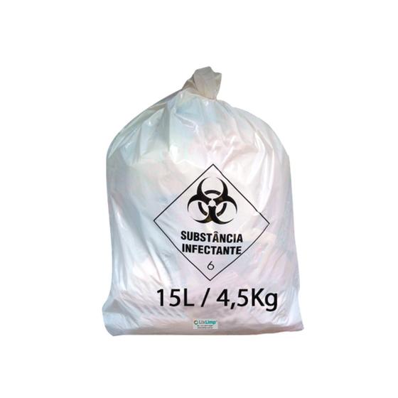 Imagem de Sacos para Lixo Hospitalar Infectante  15 Litros 100 Un EMB