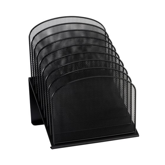 Imagem de Safco Products Onyx Mesh 8-Tier Vertical Desktop Organizer 3258BL, Acabamento de revestimento em pó preto, construção de malha de aço durável, funcionalidade de economia de espaço