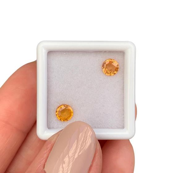 Imagem de Safira Laranja Brilhante ø5mm Par 1,21ct