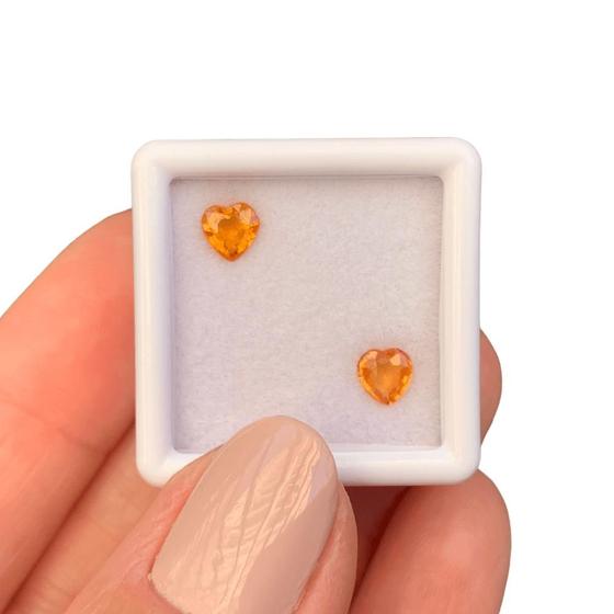 Imagem de Safira Laranja Coração Par 1,02ct