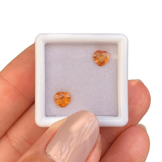 Imagem de Safira Laranja Coração Par 1,22ct