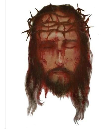 Imagem de Sagrada Face De Jesus Crucificado Em Tecido