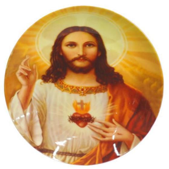 Imagem de Sagrado Coração Jesus Prato Com Suporte