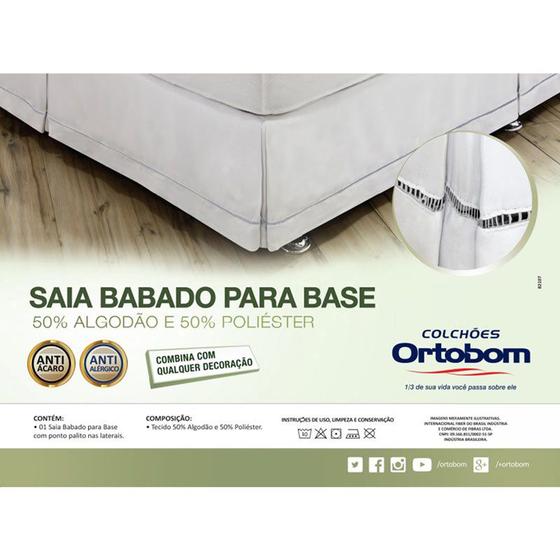 Imagem de Saia Babado Para Cama Box Ortobom Solteiro 190x90